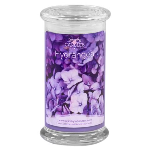 Magical candle with hydrangea petals